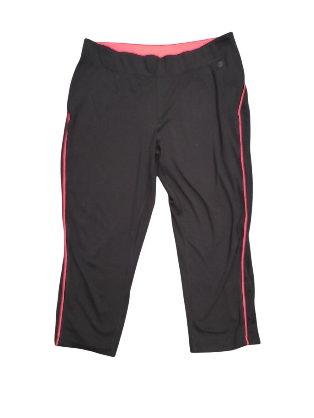 Black Active Capris with Pink Trim